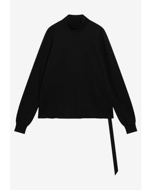 Rick Owens Deconstructed Mock-Neck Sweatshirt - Black