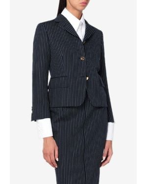 Thom Browne Pinstripe Wool Blazer - Blue