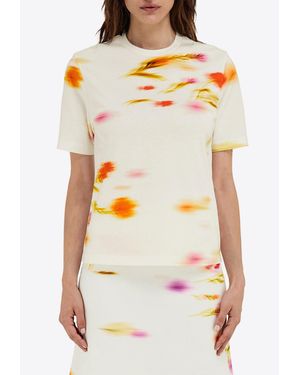 Ferragamo Blossom Print Short-Sleeved T-Shirt - Grey