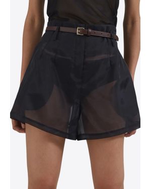 Frankie Shop Lise Mini Sheer Shorts - Black