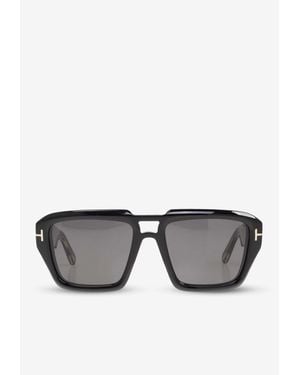 Tom Ford Rectangular Full-Rim Sunglasses - Gray