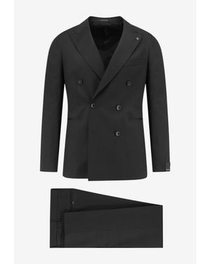 Tagliatore Saglia Double-Breasted Suit - Black