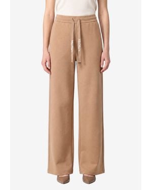 Max Mara Bali Wide-Leg Track Pants - Natural