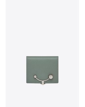 Strathberry Crescent Leather Bi-Fold Wallet - Blue
