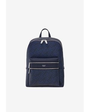 Ferragamo Embossed Gancini Backpack - Blue