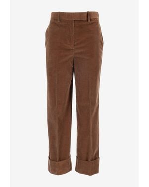 Thom Browne Beltloop Corduroy Turn-Up Pants - Brown