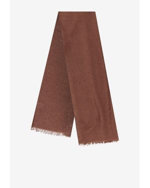 Brunello Cucinelli Fringed Textured Scarf - Brown