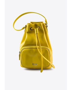 LA ROSE Leather Satchel Bag - Yellow