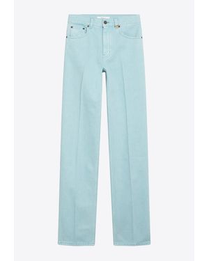 Chloé Logo Patch Straight-Leg Jeans - Blue