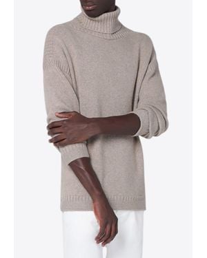 Loro Piana Tyne Knitted Cashmere Turtleneck Jumper - Grey