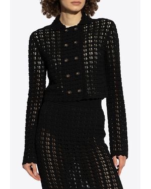 Dolce & Gabbana Crochet Knit Cardigan - Black