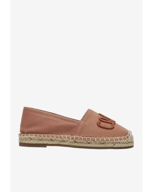 Chloé Logo Embroidered Espadrilles - Brown