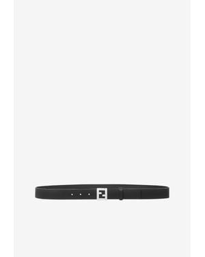 Fendi Ff-Buckle Leather Belt - White