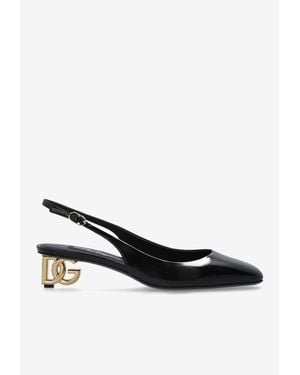 Dolce & Gabbana Jackie 40 Leather Slingback Pumps - White