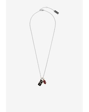 Marc Jacobs Domino Lips Pendant Necklace - White
