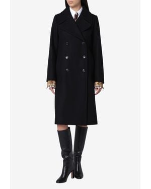 Dries Van Noten Double-Breasted Belted Long Coat - Black