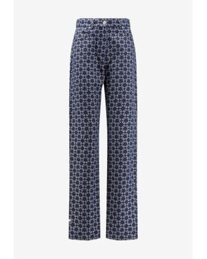 Givenchy All-Over Monogram Straight-Leg Jeans - Blue