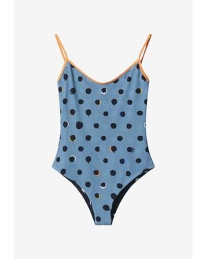 Fendi Polka Dots One-Piece Swimsuit - Blue