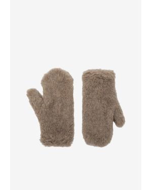 Max Mara Teddy Knit Gloves - Brown