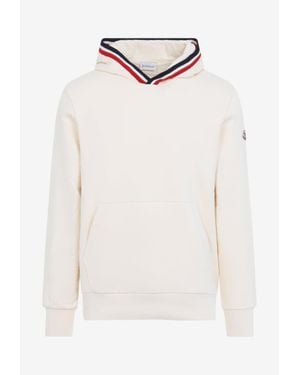 Moncler Logo Patch Hooded Sweater - White