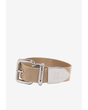 Miu Miu Two-Tone Buckle Bracelet - White
