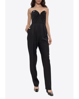 Max Mara Gabrielle Strapless Wool Jumpsuit - Black