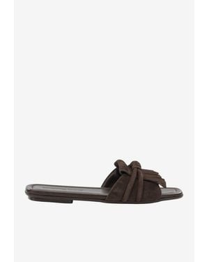 Pomme D'or Glenn Suede Slides - White