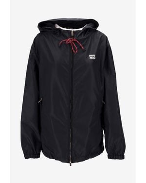 Miu Miu Technical Hooded Zipped Jacket - Black