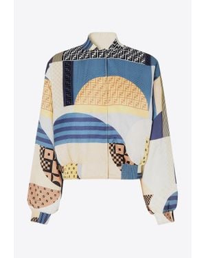 Fendi Silk Bomber Jacket - Blue