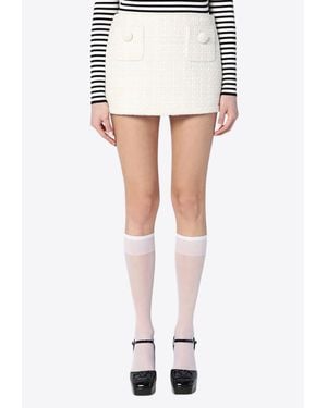 Marc Jacobs Textured Tweed Mini Skirt - White
