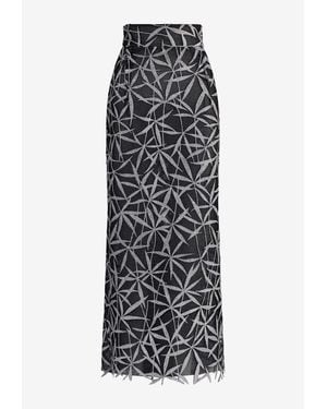 Maticevski Ada Glitter-Leaf Pencil Skirt - Metallic