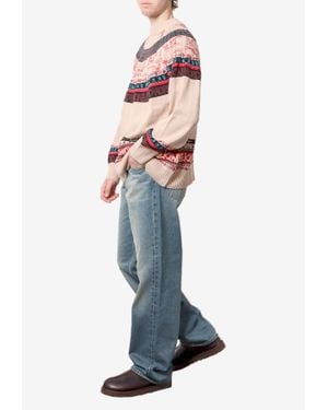 Sacai X Eric Haze Intarsia Knit Jumper - Blue