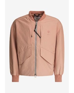 Goldwin Logo Embroidered Bomber Jacket - Pink