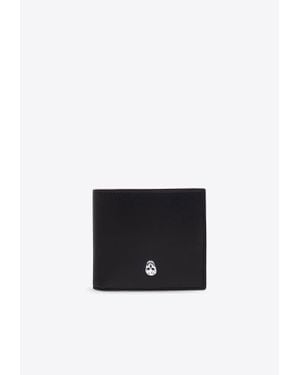 McQueen Skull Bi-Fold Leather Wallet - White