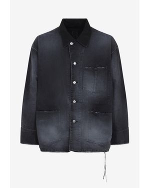 Mastermind Japan Frayed Utility Denim Jacket - Blue