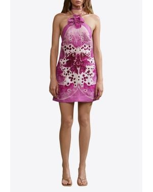 mini dress lace trim 3.1 Phillip Lim Sleeveless Corded Lace Minidress in White-Black at Nordstrom, Size 00
