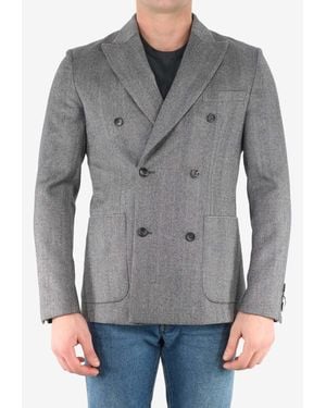 Tonello Double-Breasted Wool Jacket - Grey