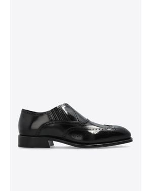McQueen Jermyn Leather Brogue Shoes - Black