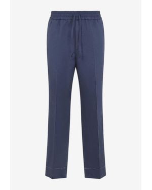 Brioni Asolo Linen-Blend Pants - Blue
