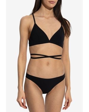Isabel Marant Solange Wrap Bikini Top - Black