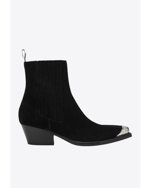 Sartore Suede Wax Ankle Boots - Black
