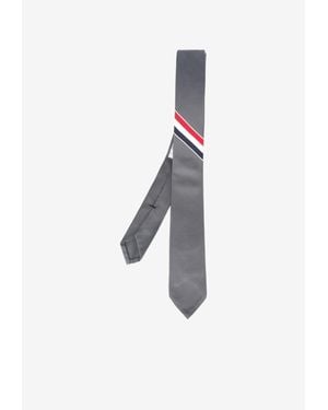 Thom Browne Rwb Jacquard Silk Classic Tie - White