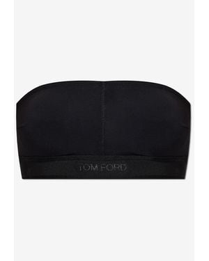Tom Ford Logo Waistband Cropped Top - Black