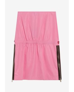 Fendi Elasticated Zip Midi Skirt - Pink