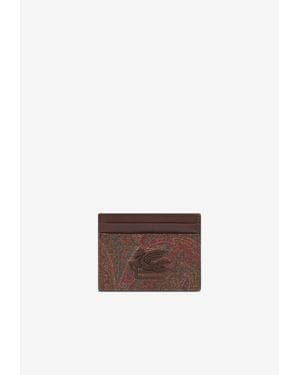 Etro Small Paisley Jacquard Cardholder - White