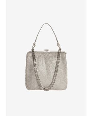 Dolce & Gabbana Dina Crystal Mesh Shoulder Bag - Metallic