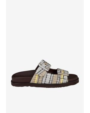 Missoni Clea Chevron Slides - Brown