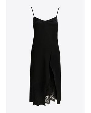 Acne Studios V-Neck Satin Slip Dress - Black