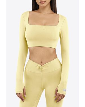 THE GIVING MOVEMENT x YOOX Square-Neck Cropped Top - Yellow