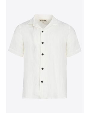 Marané Sor Camp Collar Linen Shirt - White